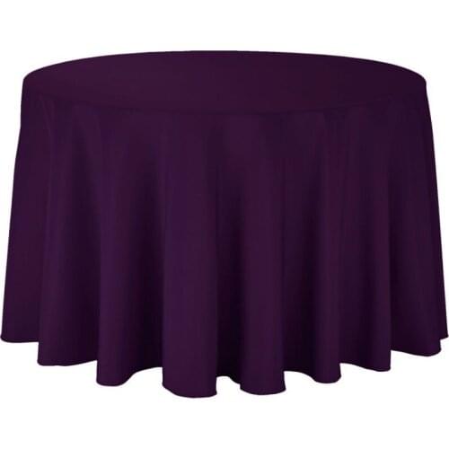 10Pcs Eggplant Round 120" Polyester Tablecloth For Wedding Party Banquet Decoration Hotel Supplies Free Shipping