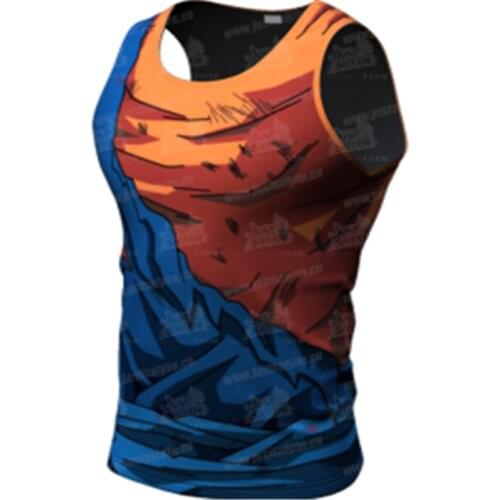 2021 Summer New Breathable Leisure Printing Fitness Vest Mens Sleeveless Tight Basketball Training Sports Running Top