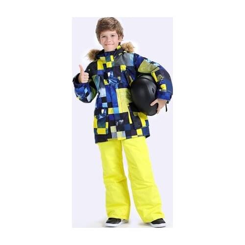 SMN Brand Kids Ski Suit Snowboard Jacket Pant Boys Skiing Clothing Trouser Windproof Waterproof Outdoor Sport Wear Super Warm