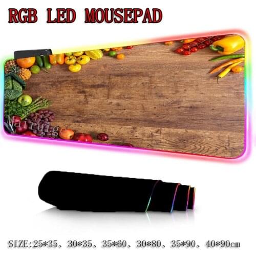 Mairuige Home Cutting Board Fruit RGB Gaming Mouse Pad Player Computer LED Lighting USB Large Colorful Desk Mat Mousemat