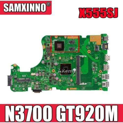 Akemy X555SJ Laptop motherboard for ASUS X555SJ original mainboard N3700 GT920M