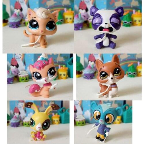 Old Style LPS Littlest Pet Shop Doll Mini Animals Model Ornament Kawaii Cartoon Anime Pets Action Figure Toy Kids Play House