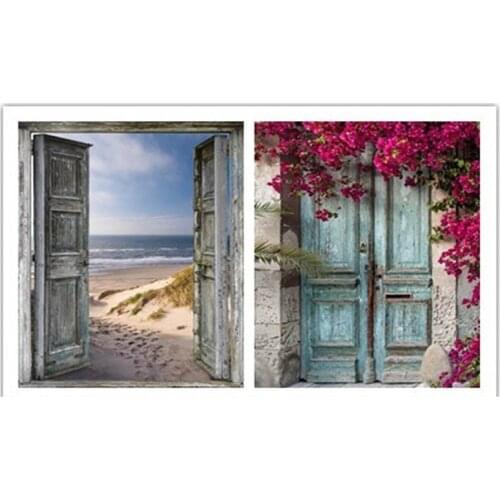 3D Door to landscapes DIY embroidery Diamond Painting full 5D Cross Stitch kits Mosaic paintings wall sticker wedding decoration