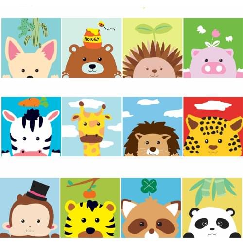 Cartoon animal DIY Painting By Numbers For Christmas Gift coloring By Numbers Hand Painted Draw on Canvas Unique Gift For Child