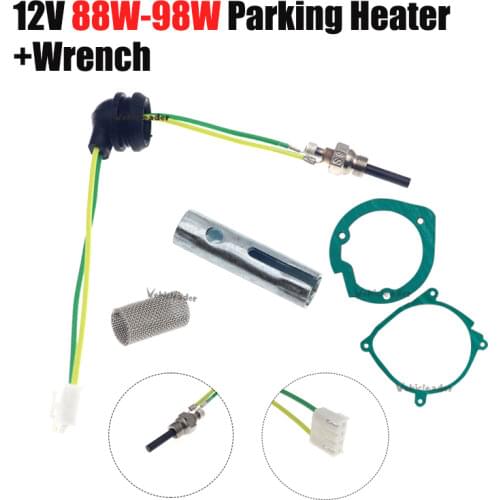 12V 88W-98W Car Truck Boat Parking Heater Ceramic Pin Glow Plug Fit Eberspacher D2 D4 D4S Air Diesel Parking Heater Part +Wrench