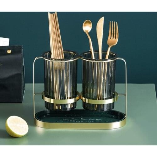 Countertop Kitchen Utensil Organizer Flatware Caddy Drying Rack Basket For Knives /Forks/Spoons/Chopsticks Storage Drying Holder