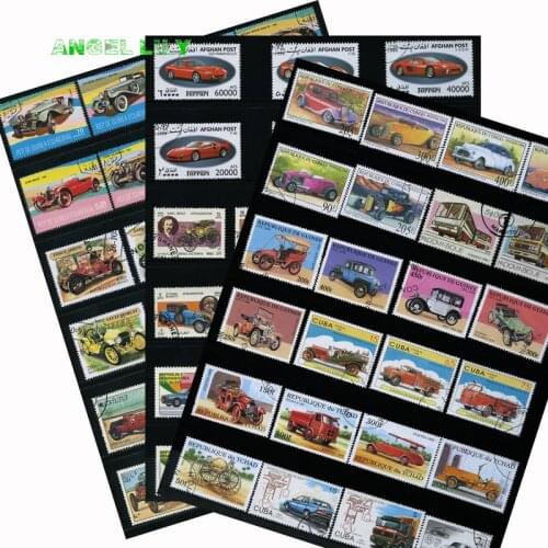 50 PCS NO Repetiton Topic Vehicle Cars Trucks Unused Postage Stamps With Post Mark For Collection 200