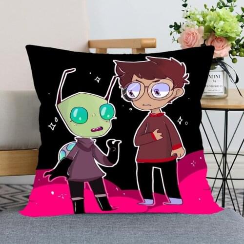 New Arrival Invader Zim Cartoon Pillowcase Wedding Decorative Pillow Cover Custom Printed Soft Satin Fabric Pillow Case Not Fade