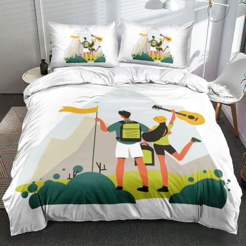 3D Custom Design White Valentine Bedclothes Linens Bed Sets Quilt Covers Set Pillow Shames King Queen Full Twin Home Textile