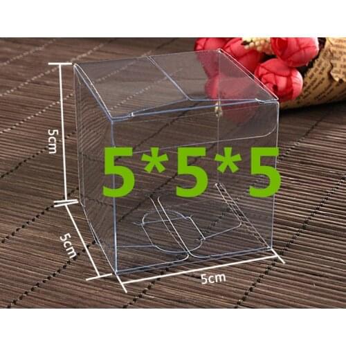 100pcs 5*5*5cm Transparent Waterproof PVC Boxes Packaging Small Plastic Clear Box Storage For Food/jewelry/Candy/Gift/cosmetics