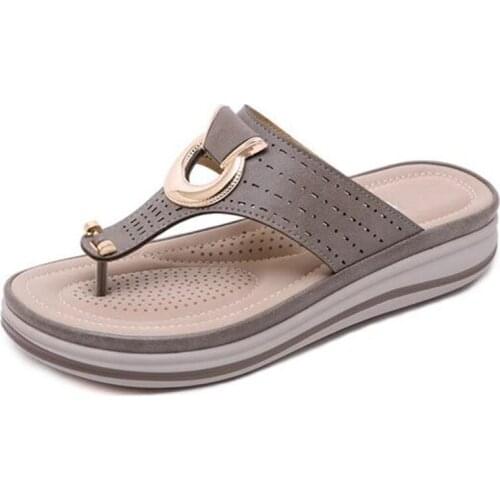 Ladies Flipflop Cork Leather Slipper Women Home ShoesOffice Slippers Beach Summer Flip Flops Sandalias DeVerano Para Mujer