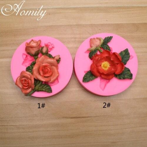 Aomily Rose Camellia Silicone Mold Fondant Molds Chocolate Candy Moulds Cake Decoration Baking Tools for Cakes Baking Molds