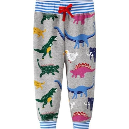 Jumping meters 2020 Sweatpants with Animals Print Harm Dinosaurs Drawstring Baby Long Trousers Pants for Winter Autumn Boys Girl