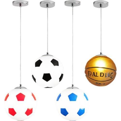 Glass Football Pendant Lights Modern Led Hanging Lamps for Living Room Childrens Room Kitchen Lighting Fixtures Bar Loft Decor