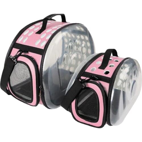 Outdoor Pet Cat Handbag Shoulder Bag Hand Folding Small Dog Bag Portable Footprint Light Transparent EVA Cat Panoramic Backpack