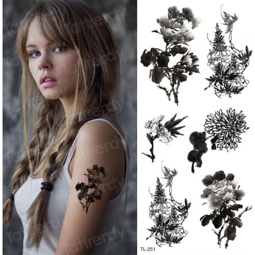Water transfer tattoo small fake tatoo waterproof rose butterfly flower tattoo body stickers arm sleeve wrist tattoo for girls