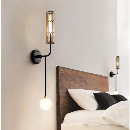 Iron Glass Wall Lamp Vintage Wall Lights for Home Loft Decor Industrial Lamp Bedroom Bathroom Mirror Lights Wall Sconce Lighting