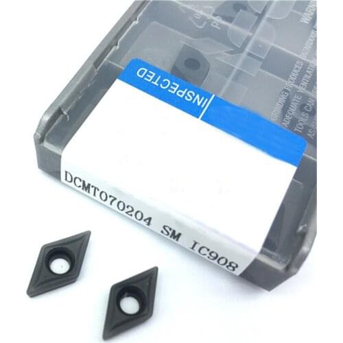 10PCS DCMT070204 SM IC907 DCMT070204 SMIC908 Internal Turning Tools DCMT 070204 Carbide insert Lathe Cutter Tool Turning Insert