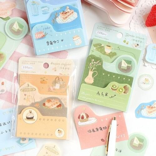 20Sets/lot Memo Pads Sticky Notes Afternoon time Paper notepad Daliy Scrapbooking Stickers Office School stationery
