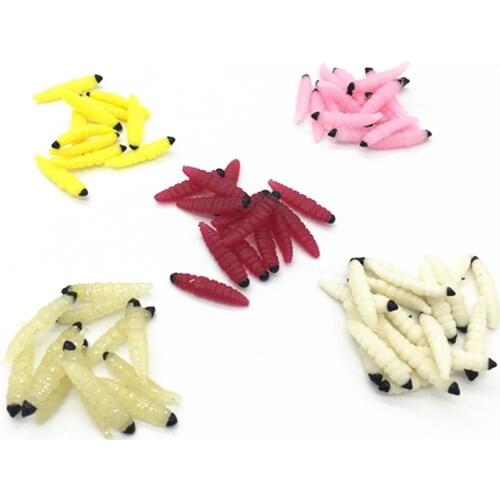30Pcs*0.5g Fishing Grub Soft Lure Bass Worm Fish Maggot Trout Fishing Bait Isca Artificial Carp Fishing Accessory Pesca