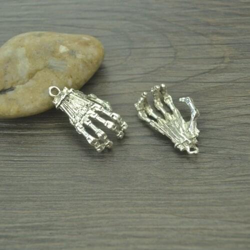 5 pcs Antique tibetan Silver hand Charms metal Pendants for Jewelry Making DIY Handmade Craft 37*22mm I139