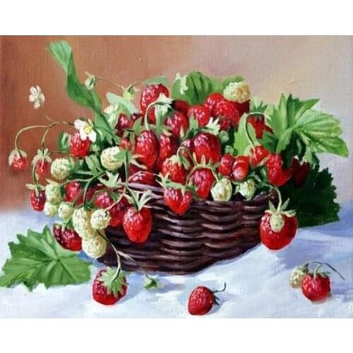 5D Diamond Embroidery Diamond Painting Cross Stitch Kits Pure Strawberry Resin Diamond Mosaic Home Decoration KBL