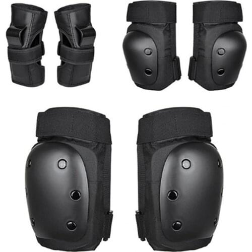 6Pcs/Set Children Adult Shock-absorbing Adjustable Knee Hand Elbow Guards for Outdoor Sports Children Adult Shock-absorbing Adju