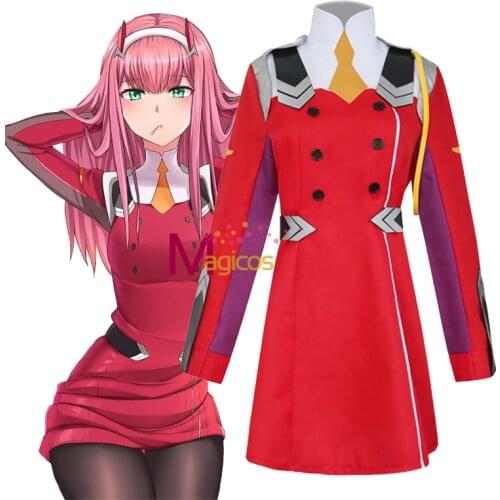 Anime DARLING in the FRANXX 02 Zero Two Cosplay Costume School uniform Costumes For Women