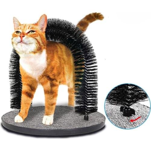 Cat Arch Self Groomer and Massaging Brush Cat Scratching Pads Updated Fixing by Screws Cat Scratcher Toys Grooming Kitten Toy