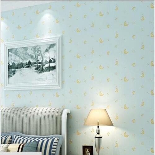Beibehang Modern minimalist wallpaper cute moon children room living room bedroom background wall 3d wallpaper for wall mural