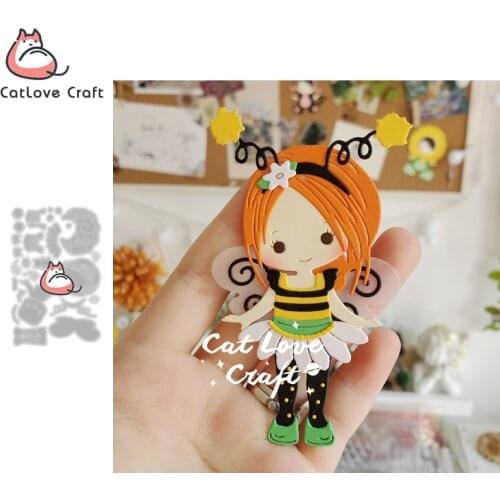 Catlove Girl Bee Animal Metal Cutting Dies Scrapbooking Mold Stencil Die Cuts Card Making DIY Craft Embossing New Die For 2021