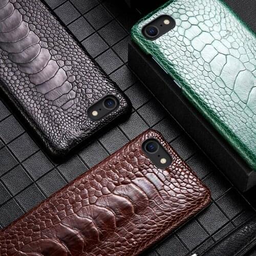 100% Genuine Ostrich Foot Leather phone case For Apple iPhone SE 2020 7 8 11 Pro MAX X XS Max XR 6 6s 8 7 Plus 5 5S Luxury Cover