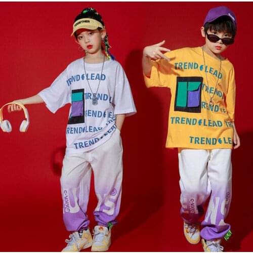 Kids Hip Hop Clothes Girls Boys Street Wear Dance Costume White T Shirts Loose Cargo Shorts Pants Jazz Practice Clothing Wear