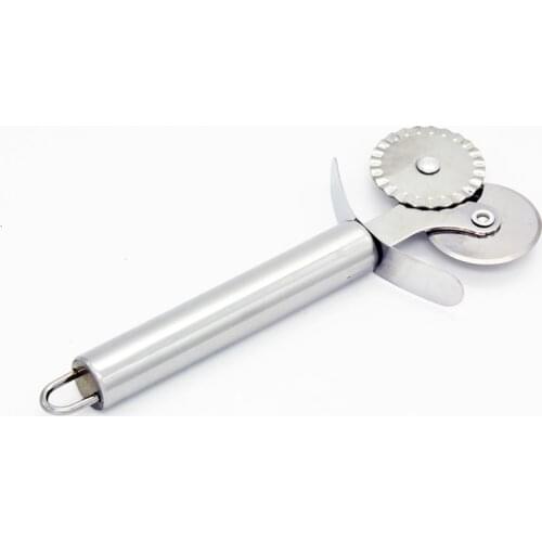 Stainless Steel Dual Wheels Pasta Cutter Maker Dough Slicer Pastry Ravioli Pizza Cutters Noodle Making Tools