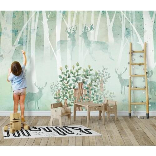 Beibehang Custom photo mural wallpapers for living room TV background Green elk murals wall papers home decor decoration salon
