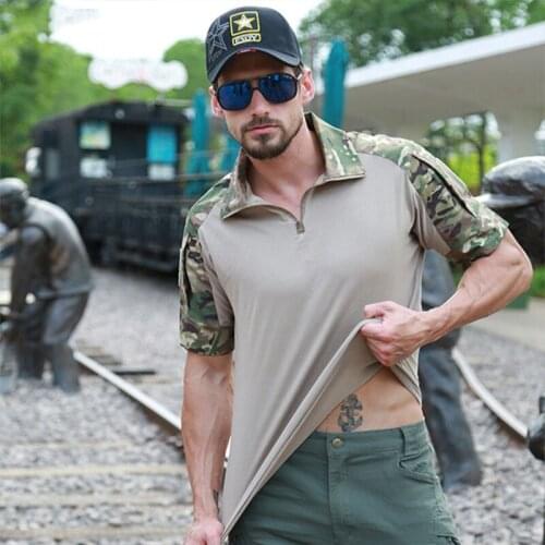 Camouflage polo shirts men Tactics military sports Casual Short sleeve polo shirts male summer cotton polo Mens tees tops