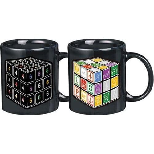 350ML Ceramic Color Change Temperature Magic mug Creative personality hourglass magic cube palm business gift Color Changing mug