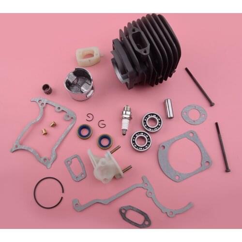 48mm Cylinder Piston Crank Bearing Kit Gaskets Oil Seal Replacement fit for Jonsered 630 625 Saw