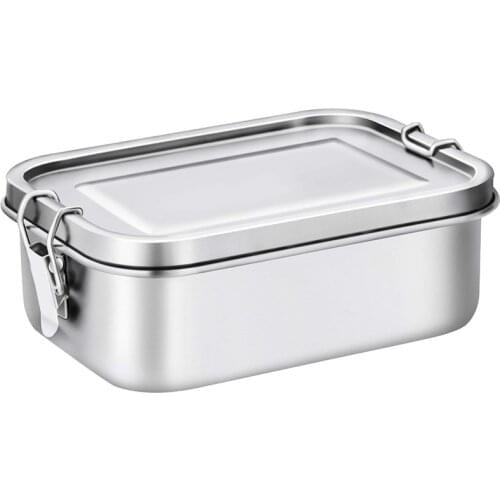 Stainless Steel Lunch Food Container with Lock Clips and Leakproof Design, 800ML Bento Boxes Lunch Container for Kids or Adults