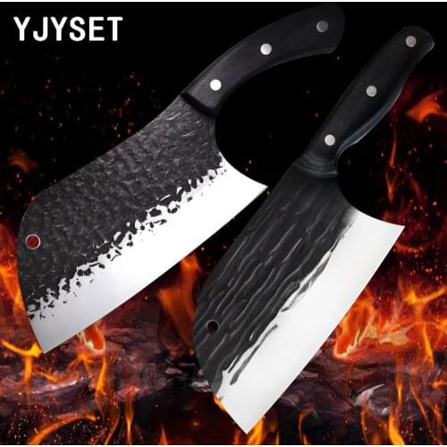 Forged Butcher Kitchen Knife Serbian Chef Knife Full Tang Handle Forged Cooking Knife Traditional Stainless Steel Slicing Knife