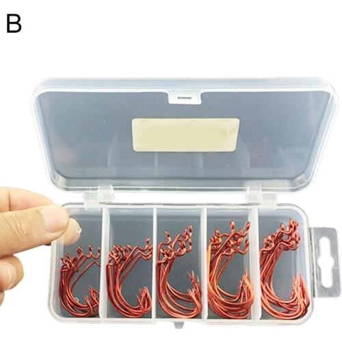 80%HOT 50Pcs 2#1#1/0#2/0#3/0# Lure Carp Sea Fishing Hooks with Box Tackle Accessories