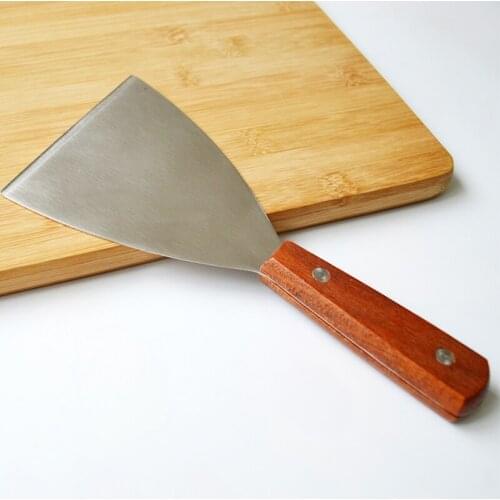 Steak shovel stainless steel frying spade cooking fry steak shovel baking tool barbecue pancake slash roast shovel wood handle
