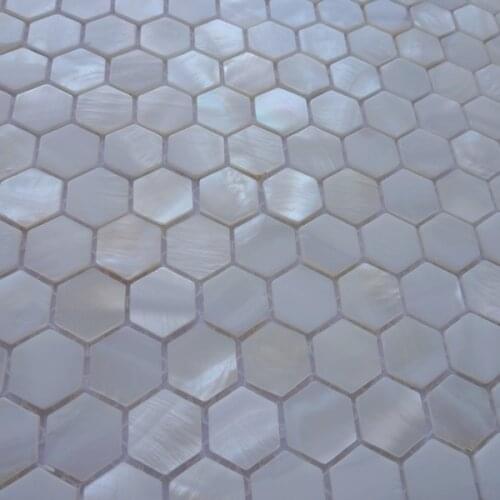 Mini 15mm hexagon white mother of pearl shell mosaic tiles for bathroom wall kitchen shower backsplash house improvement