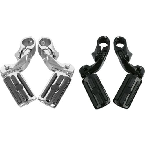 Motorcycle Chrome 1.25" 32mm Short Angled Adjustable Highway Foot Pegs Peg Mount For Harley Yamaha Honda Suzuki Universal