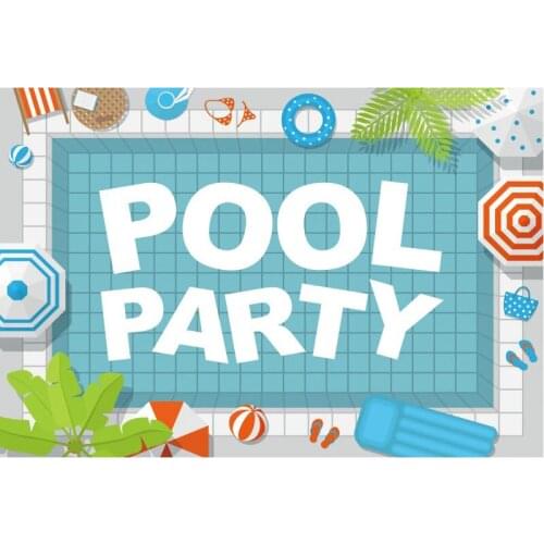 Cartoon Pool Party Backdrop Photography Background Photo Booth Studio Decor
