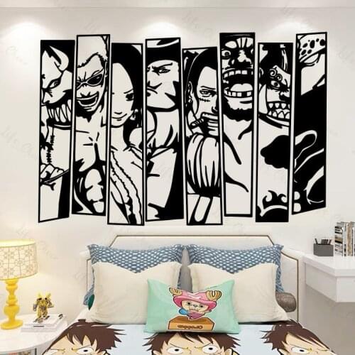 Cartoon One piece Japanese Anime Wall Decal Stickers Decor Modern Stickers Vinyl Decal Cartoon Home Decor waterproof wallpaper