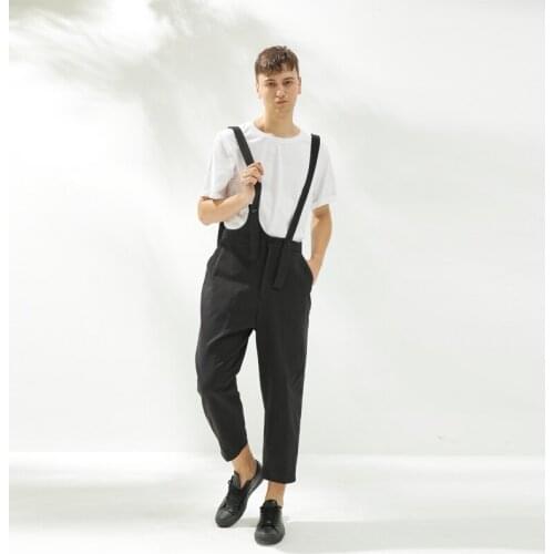 M-5xl Men Jumpsuit Original Designer Models Loose Irregular Bib Pants Japanese Casual Black Cargo Pants Men Overalls Jumpsuit