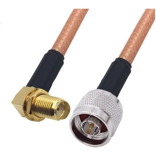 N Male to SMA Female Right Angle RG400 Cable Double Shielded Copper Braid Coax Low Loss Jumper Cable 50ohm