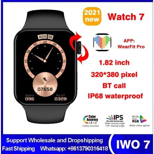 2021 New Smartwatch IWO 7 Series 7 Bluetooth Call Men Women DIY Face ECG Smart Watch Fitness Clock For iPhone PK IWO 13 PRO W37