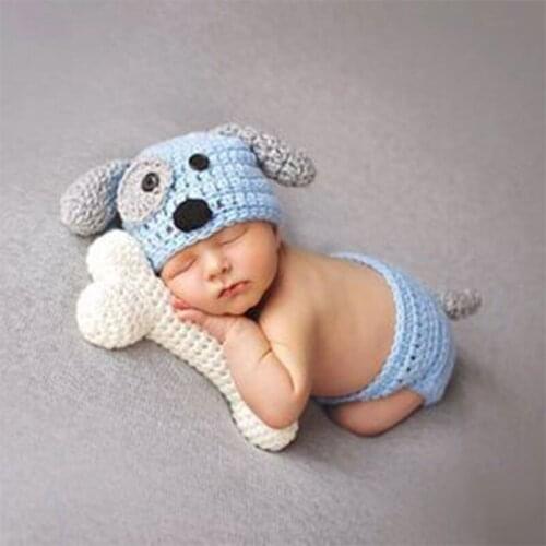 New!Newborn Baby Clothes Set Animal Baby Boy Accessories Newborn Photography Props Pure Hand-knit High Quality Handmade Baby Hat